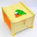 Dřevěný box na hračky s víkem Želva