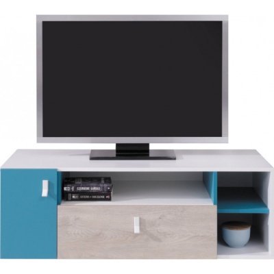 Studentský televizní stolek PHILOSOPHY - bílá / modrá 086574