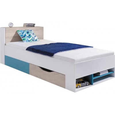 Studentská/dětská postel PHILOSOPHY - bílá / modrá