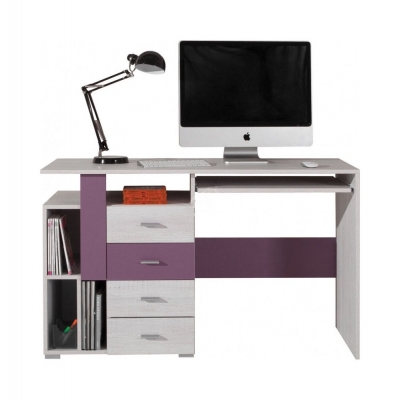 Písací stôl Delbert 13 - fialová alebo popolníkové farba