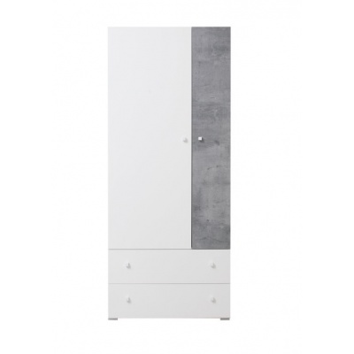 Šatní skříň Omega-bílá/beton