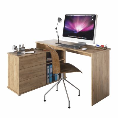 Univerzální rohový PC stůl, dub artisan, TERINO TE-0000264221